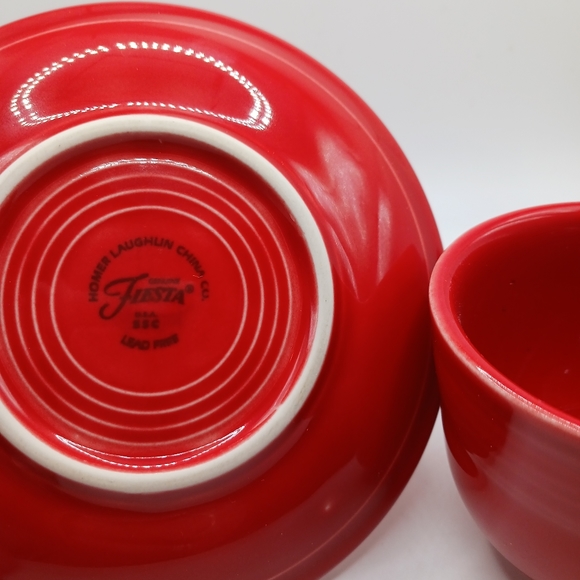 FIESTA by Homer Laughlin China, RED Cup & Saucer, Exc Cond, - Picture 6 of 6
